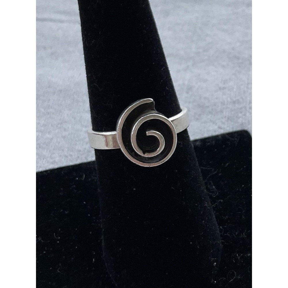 Mexico 925 Sterling Silver Spiral Ring Size 7 Vintage Estate Jewelry - Picture 7 of 7